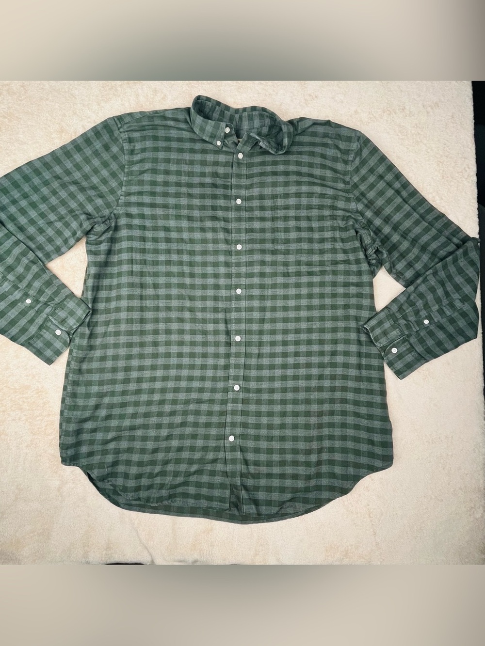 The Foundry Supply Co. Dark Green Plaid Button-Down Shirt